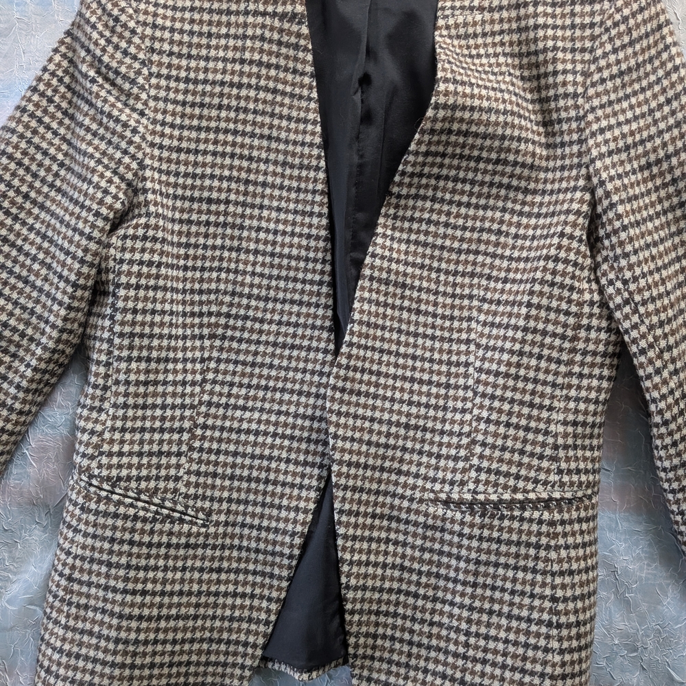 Theory Black and White Houndstooth Blazer